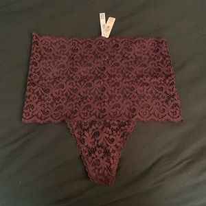 NWT VS Maroon High-Waisted Thong Panties